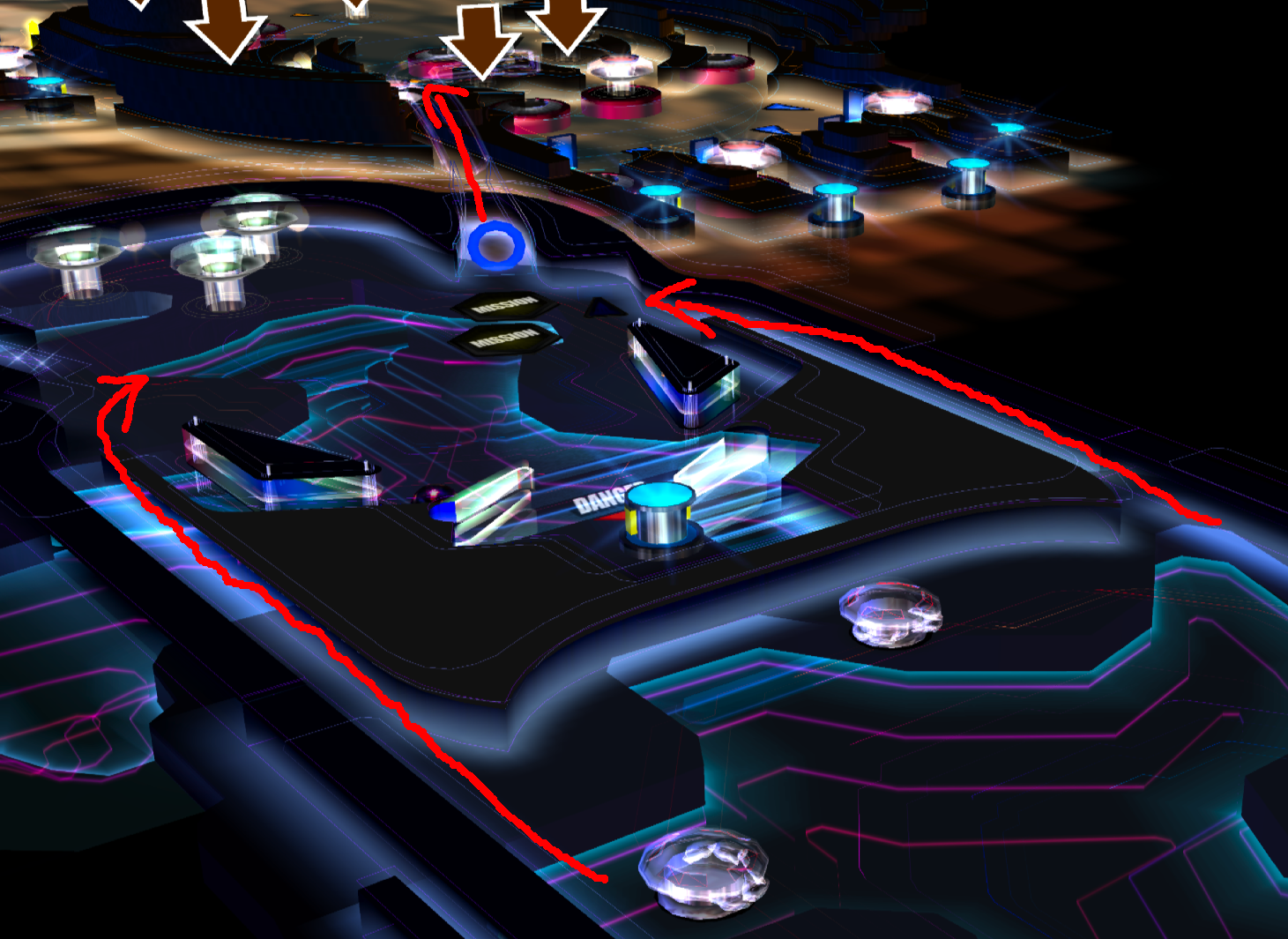 Optics path to bumper area